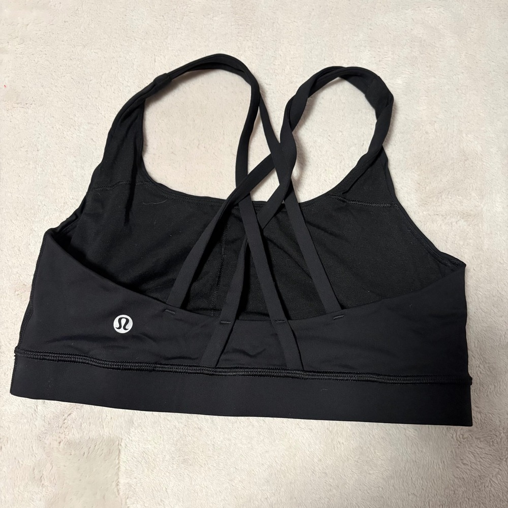 Lululemon Free to Be Serene Sports Bra Womens Black size 6 Strappy Yoga Gym